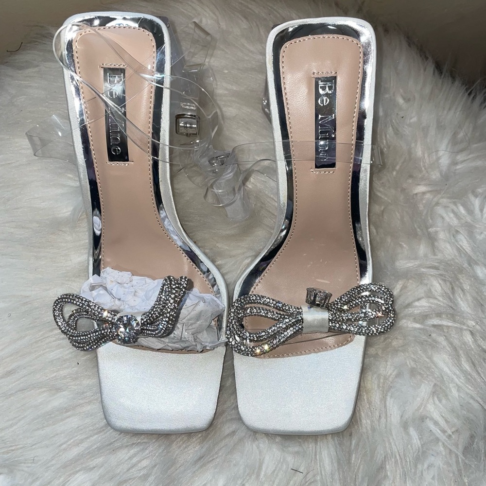 *ASOS* NIB BeMine Bridal Flash clear block Heels